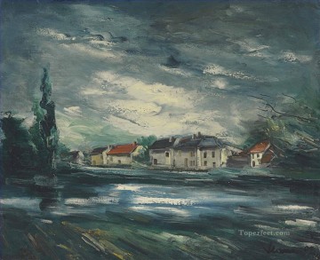 Pueblo junto al río Maurice de Vlaminck Pinturas al óleo